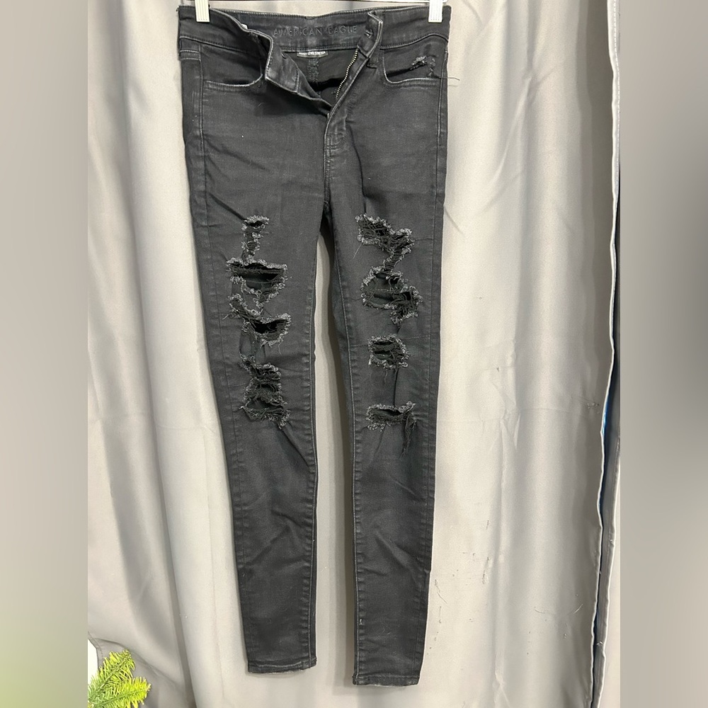 High waisted ripped skinny jeans